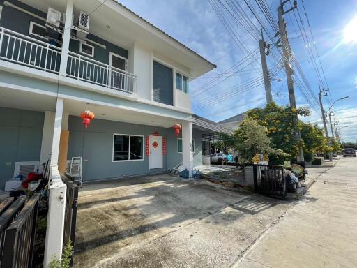 Front view of a modern two-story residential building