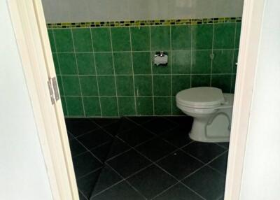 Bathroom with green tiles