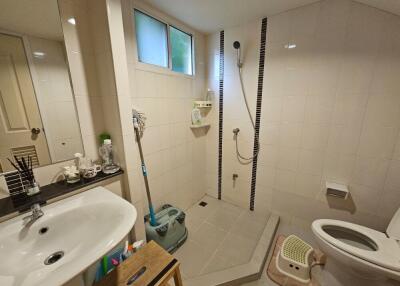 Modern bathroom with walk-in shower