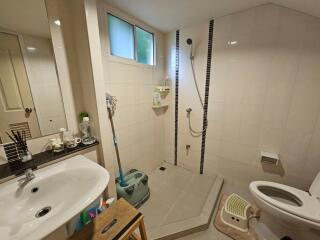 Modern bathroom with walk-in shower