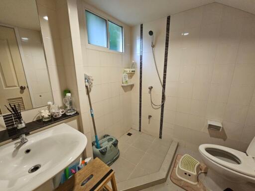 Modern bathroom with walk-in shower