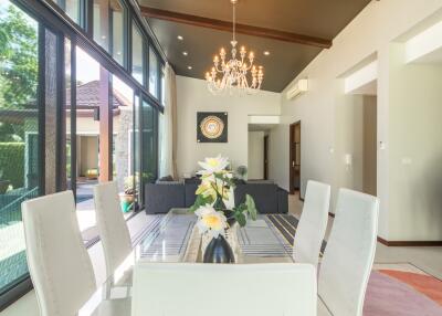 Bright and spacious living and dining area with modern decor