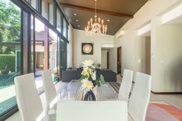 Bright and spacious living and dining area with modern decor