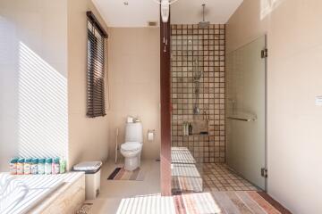 Spacious bathroom with modern design