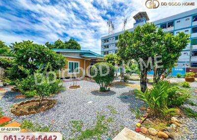 Front yard with a small house