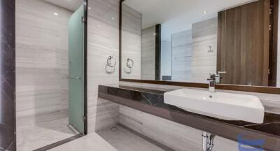 Modern bathroom with glass shower