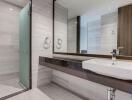 Modern bathroom with glass shower