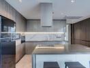 Modern kitchen with island and built-in appliances