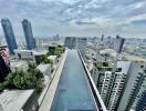 Rooftop infinity pool with city skyline view