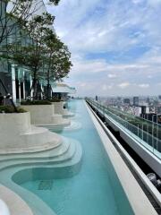 rooftop swimming pool with city view