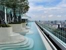 rooftop swimming pool with city view