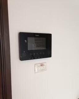 Smart home control panel on the wall