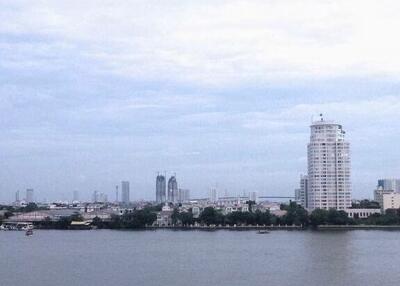 Riverside view with high-rise buildings