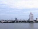 Riverside view with high-rise buildings