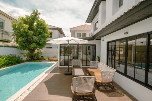 Outdoor patio with pool