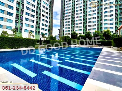 Residential building complex with swimming pool