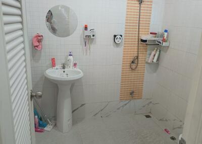 Modern bathroom with shower and sink