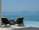 Outdoor seating area with ocean view