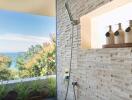 Modern bathroom with outdoor view