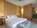 Modern bedroom with ensuite bathroom