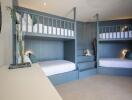 Spacious bedroom with bunk beds and modern decor