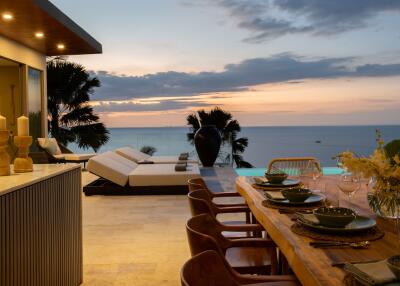 Luxurious outdoor living area with ocean view