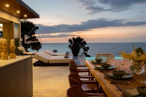 Luxurious outdoor living area with ocean view