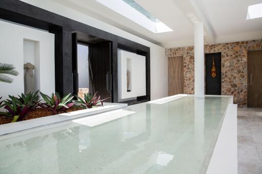 Modern interior with indoor water feature