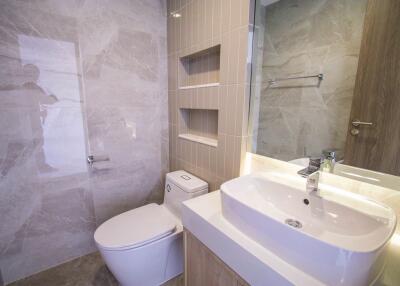 Modern bathroom with sink and toilet