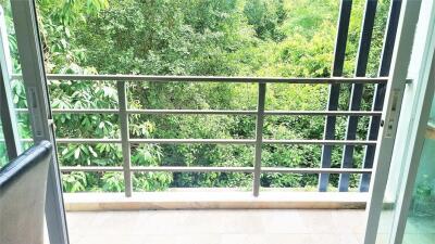 View from the balcony with lush green surroundings