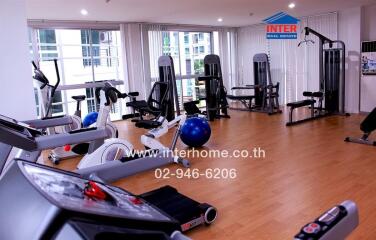 Fitness room with modern gym equipment