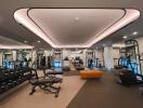 Modern gym with various exercise equipment