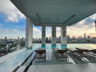 Rooftop pool with city view