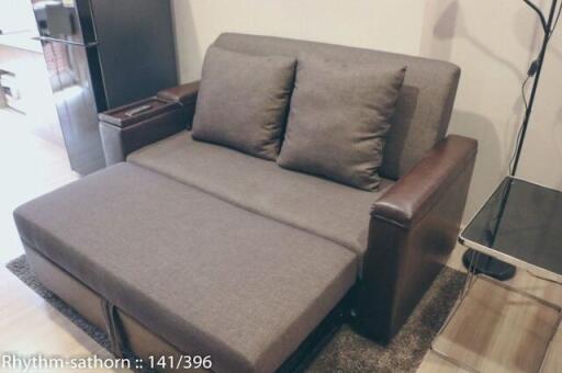 Compact living area with sofa bed