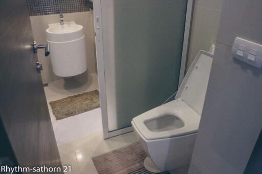 Modern bathroom with toilet and sink