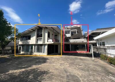 Exterior view of residential buildings under clear sky