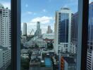 View of city skyline from high-rise building