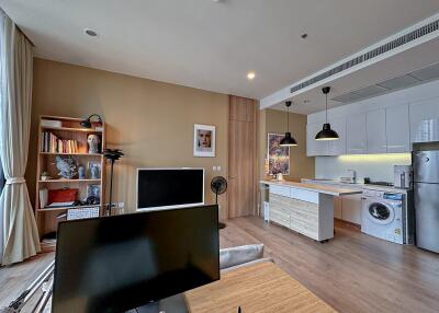 Modern living area with open kitchen