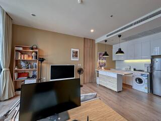 Modern living area with open kitchen