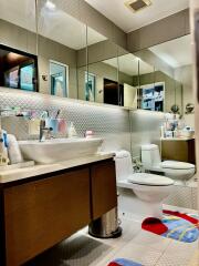 Modern bathroom with vanity and toilet