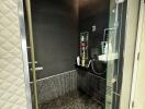 Modern shower with glass door