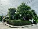 Exterior view of a building with surrounding greenery