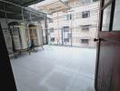 Enclosed outdoor area with water tanks