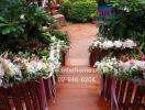 Beautifully decorated garden pathway with flowers