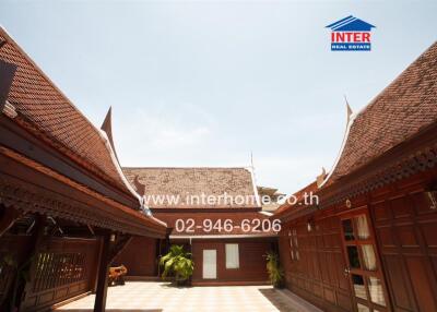 Traditional wooden house courtyard