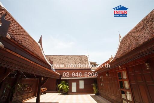 Traditional wooden house courtyard