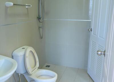 Modern bathroom with shower and toilet