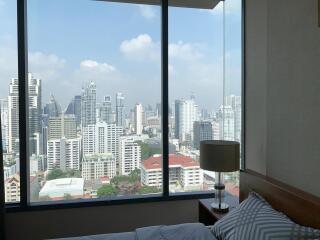 City skyline view from bedroom