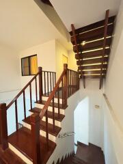 Wooden staircase with modern design