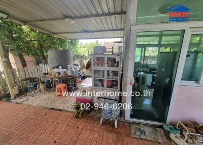 Outdoor area with covered patio